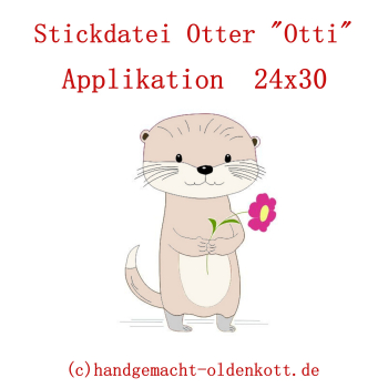 Stickdatei Otter Otti Applikation 24x30