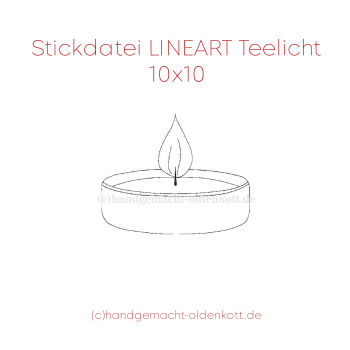 LINEART Stickdatei Teelicht 10x10