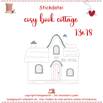 Stickdatei cosy book cottage 13x18