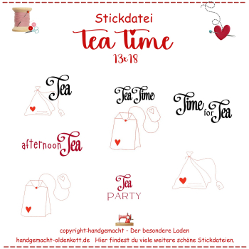 Stickdatei Serie Tea Time 13x18