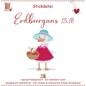 Stickdatei Erdbeergans 13x18