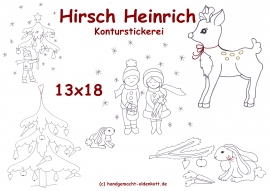 Stickdatei Hirsch Heinrich 13x18
