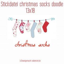 Stickdatei christmas socks doodles 13x18