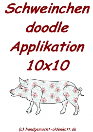 Stickdatei Schwein doodle 10x10