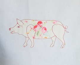 Stickdatei Schwein doodle 10x10