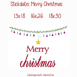 Stickdatei Merry Christmas