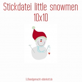 Stickdatei little snowmen 10x10