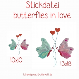 Stickdatei butterflies in love 10x10 13x18