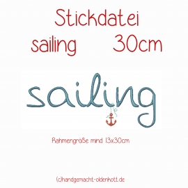 Stickdatei sailing 30 cm