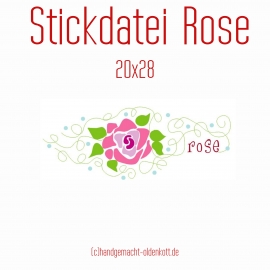 Stickdatei Rose 20x28