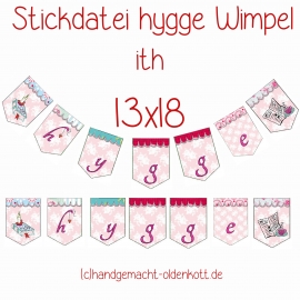 Stickdatei hygge Wimpel 13x18 ith