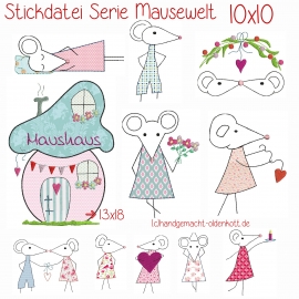 Stickdatei Mausewelt 10x10 doodles