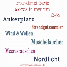 Stickdatei words in maritim 13x18