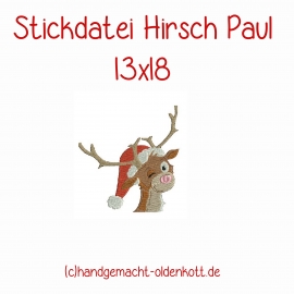 Stickdatei Hirsch Paul 13x18