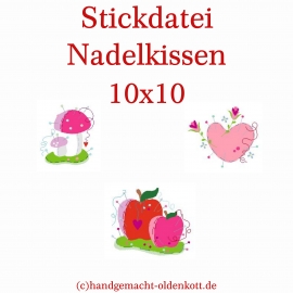 Stickdatei Nadelkissen 10x10