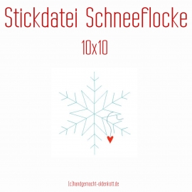 Stickdatei Schneeflocke 10x10