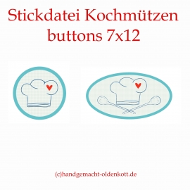 Stickdatei Kochmtzen buttons 10x10