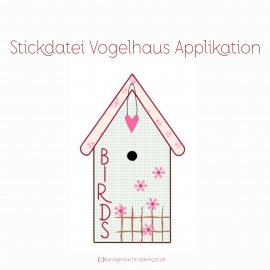 Stickdatei Vogelhaus Applikation 10x16