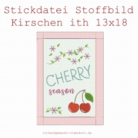 Stickdatei Stoffbild Kirschen ith 13x18