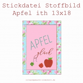 Stickdatei Stoffbild Apfel ith 13x18