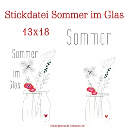 Stickdatei Sommer im Glas 13x18