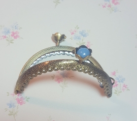 Taschenbügel Perlengriffe metallicblau TB19