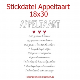 Stickdatei Appeltaart 18x30