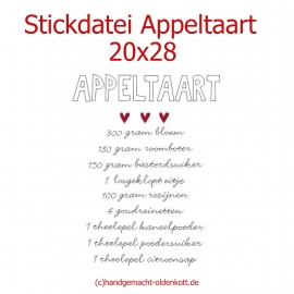 Stickdatei Appeltaart 20x28