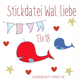 Stickdatei Wal Liebe 13x18