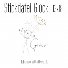 Stickdatei Glueck 13x18
