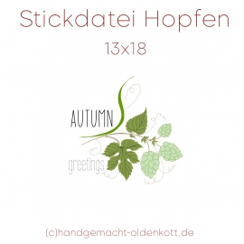 Stickdatei Hopfen autumn greetings 13x18