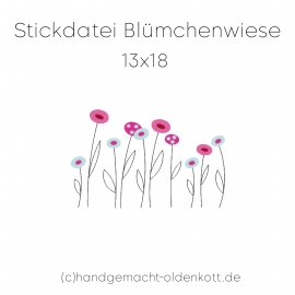 Stickdatei Blümchenwiese 13x18