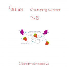 Stickdatei strawberry summer 13x18