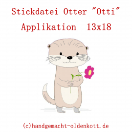 Stickdatei Otter Otti Applikation 13x18