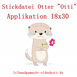 Stickdatei Otter Otti Applikation 18x30