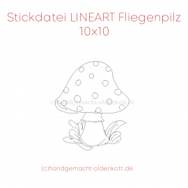 LINEART Stickdatei Fliegenpilz 10x10