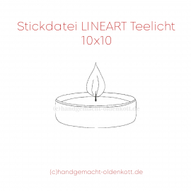 LINEART Stickdatei Teelicht 10x10