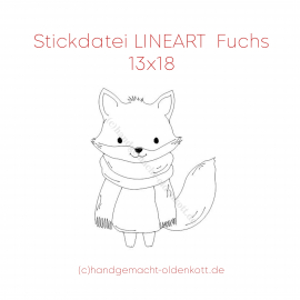 LINEART Stickdatei Fuchs 13x18