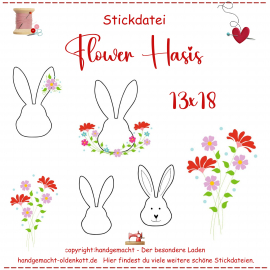 Stickdatei Serie Flower Hasis 13x18